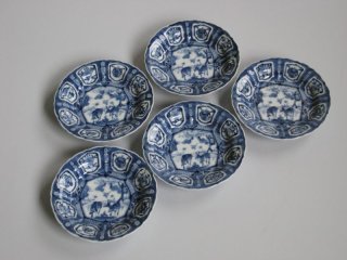 色絵 陶磁器 九谷 角福 銘器 紫陽花紋 蓋付碗 5客 紫陽花 五客 蓋付 蓋物 色絵 陶磁器 九谷 角福 銘器 紫陽花紋 蓋付碗 5客 紫陽花 五